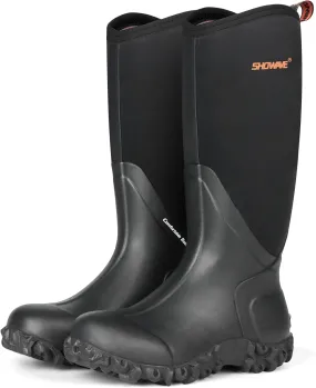 Showave Rain Boots for Women Waterproof Insulated Rubber Neoprene Boot Durable Mud Boots for Farming Raining Gardening Chore Work