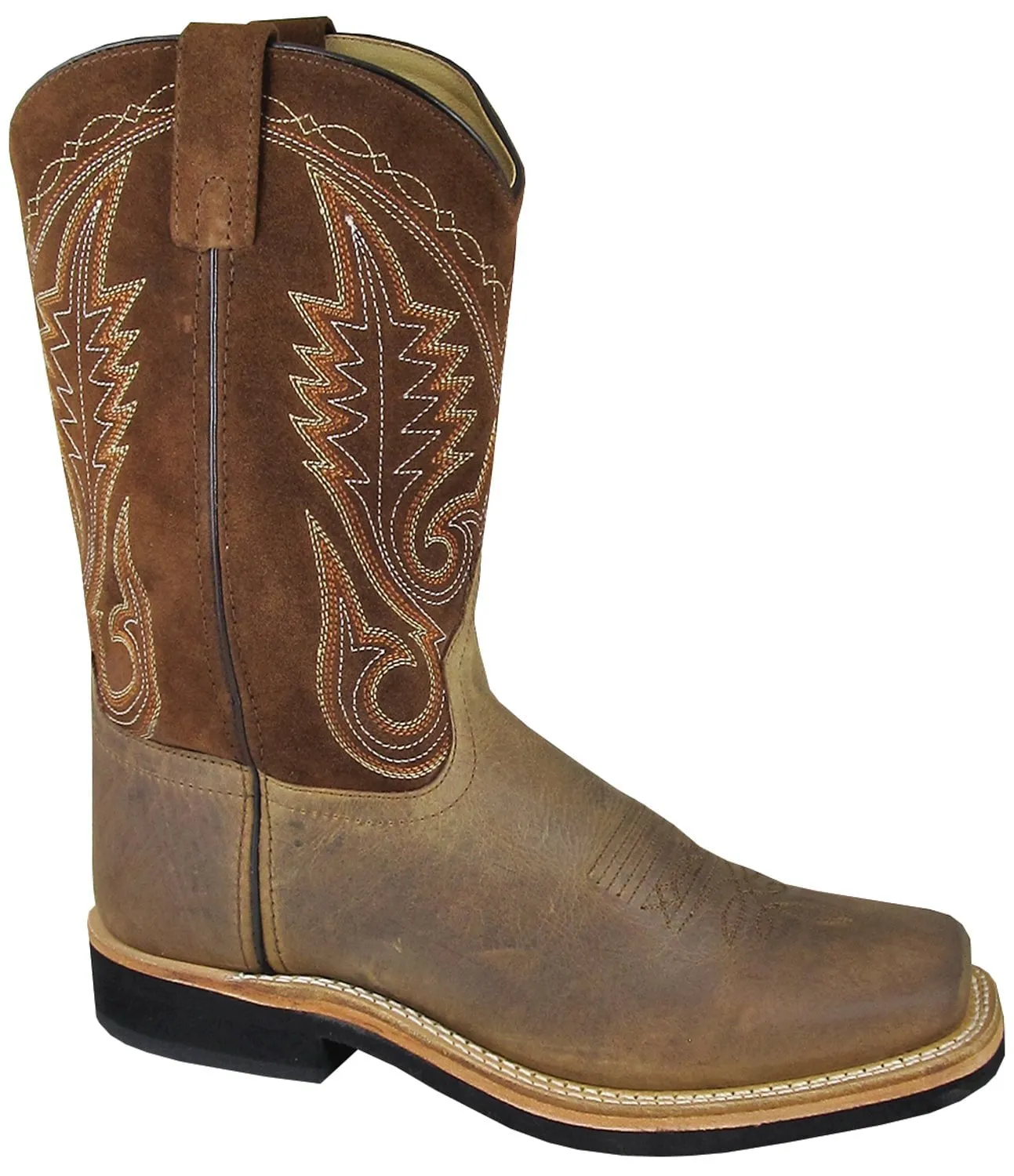 Smoky Mountain Boots Mens Boonville Brown Distress Leather Square Toe 11 EE