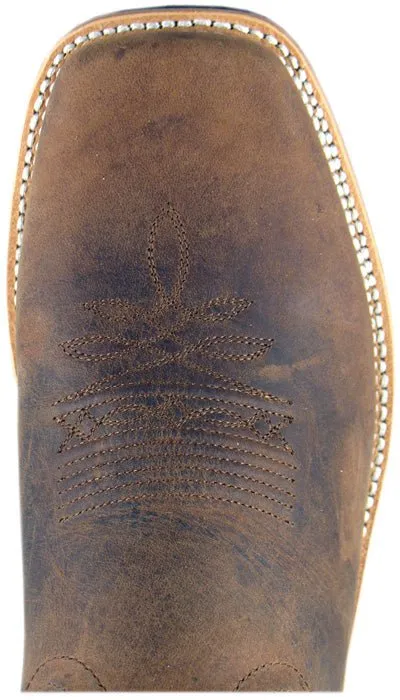 Smoky Mountain Boots Mens Boonville Brown Distress Leather Square Toe 11 EE