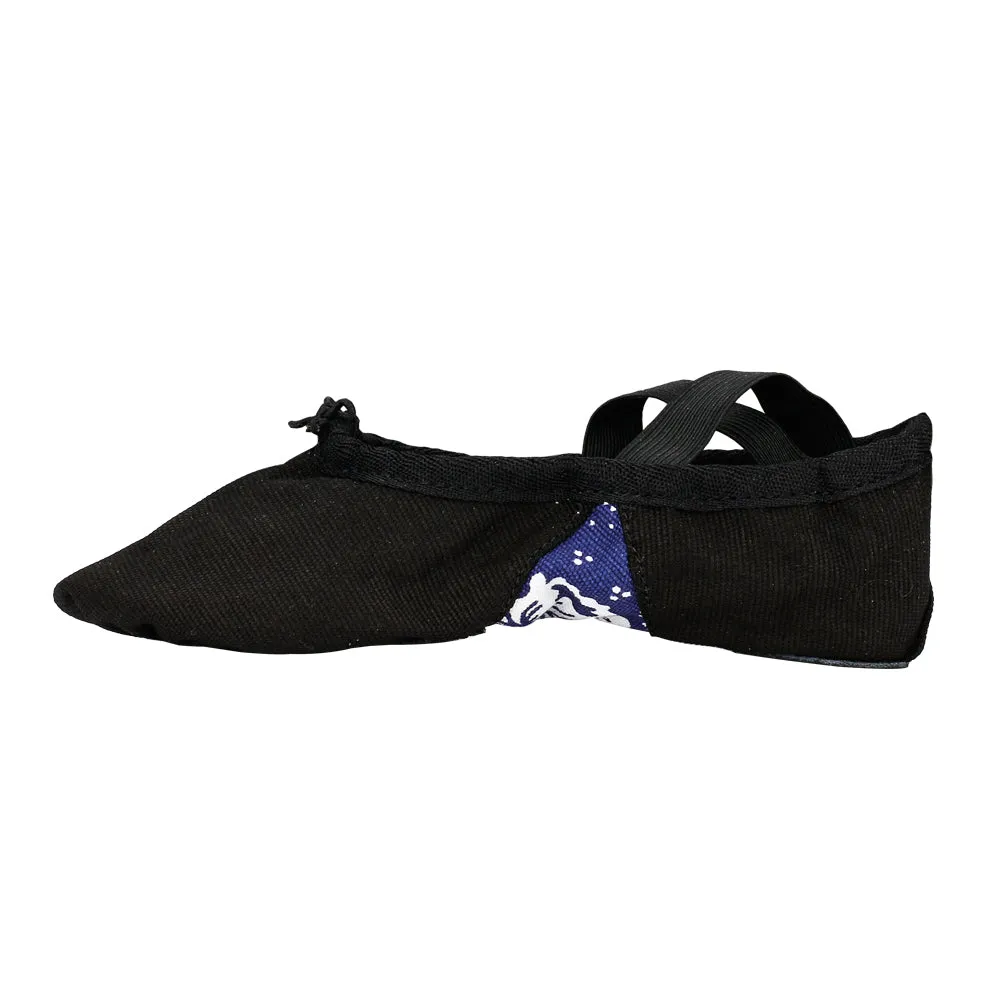 Split Sole Canvas Ballet Shoe Girls Slip on Flower Flats