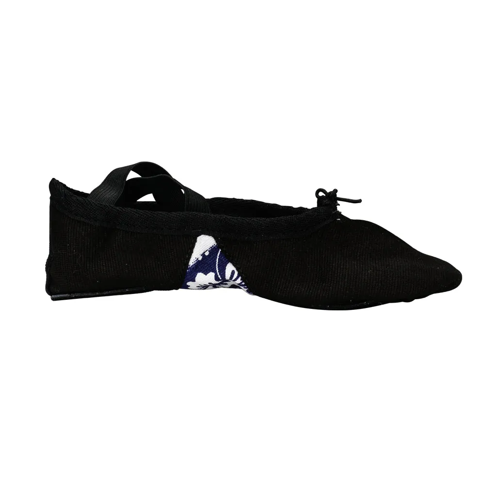 Split Sole Canvas Ballet Shoe Girls Slip on Flower Flats