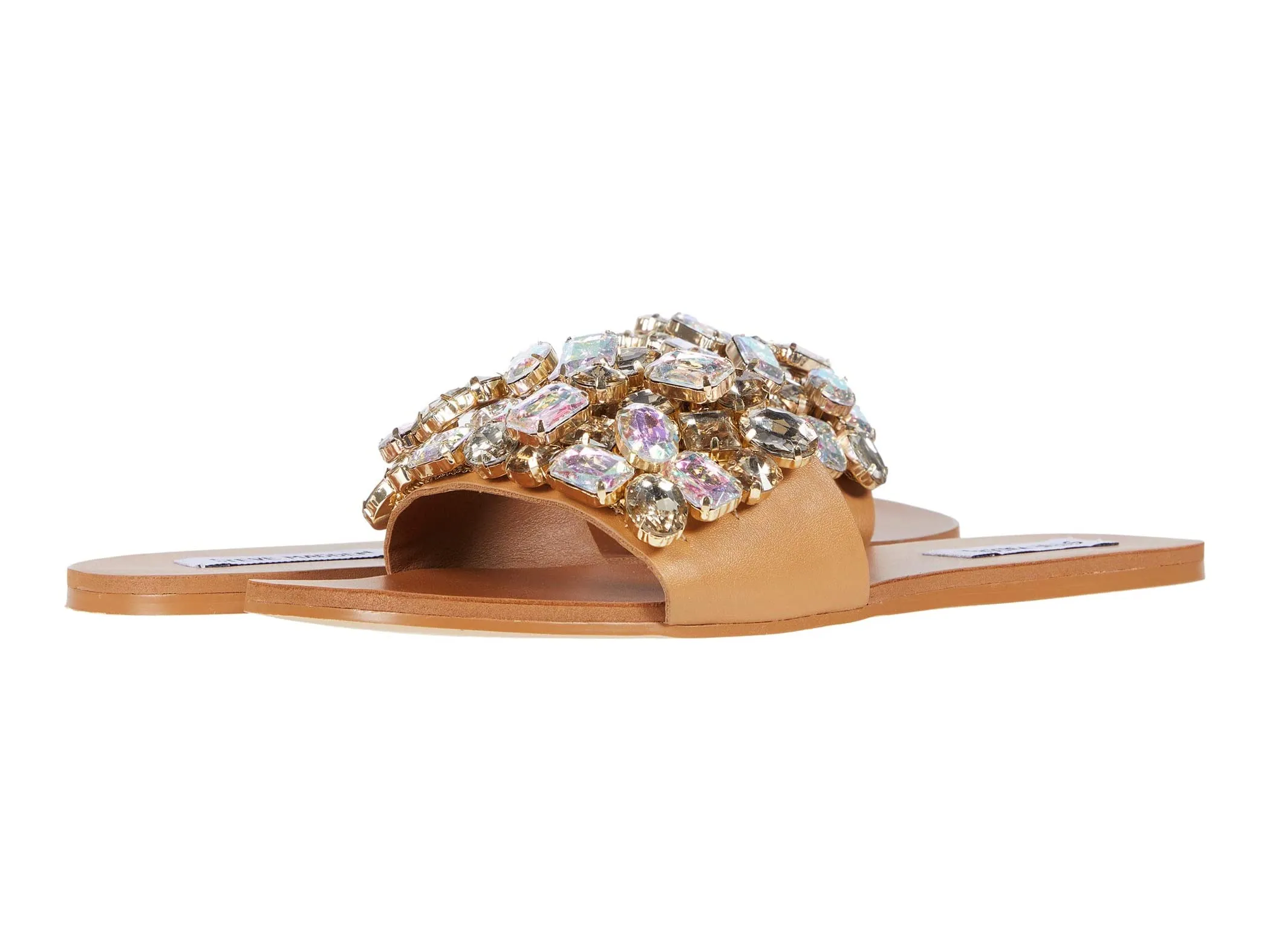 Steve Madden Women's BRIONNA Jeweled Embellished Sandals RHINESTONE (7.5, RHINESTONE)