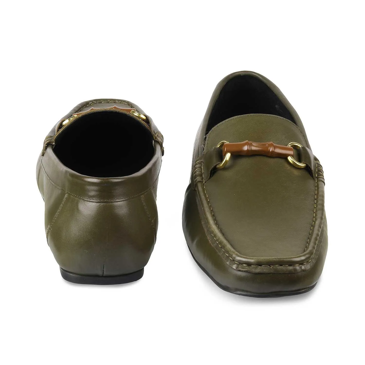 The Porter-2 Green Men's Leather Loafers Tresmode