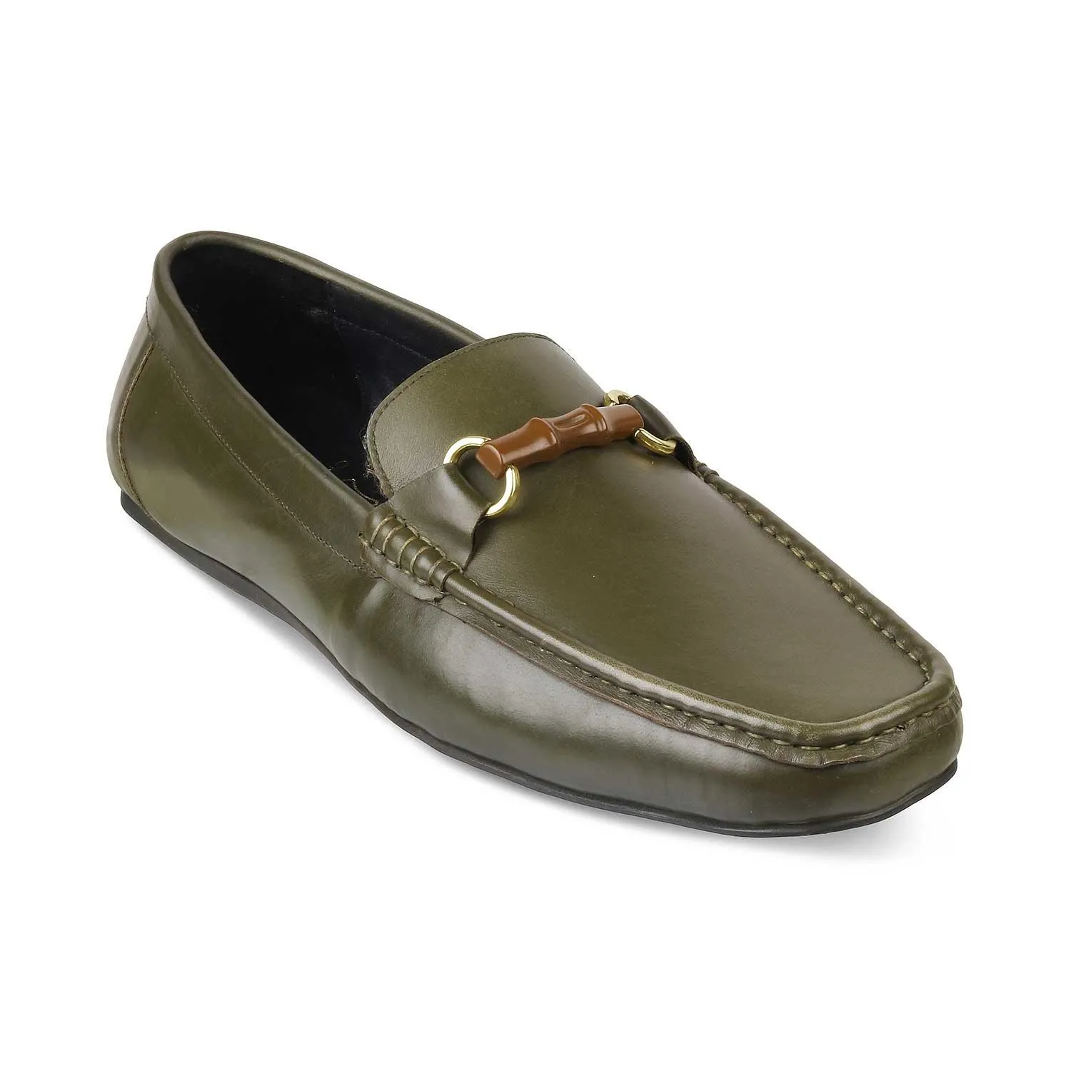 The Porter-2 Green Men's Leather Loafers Tresmode