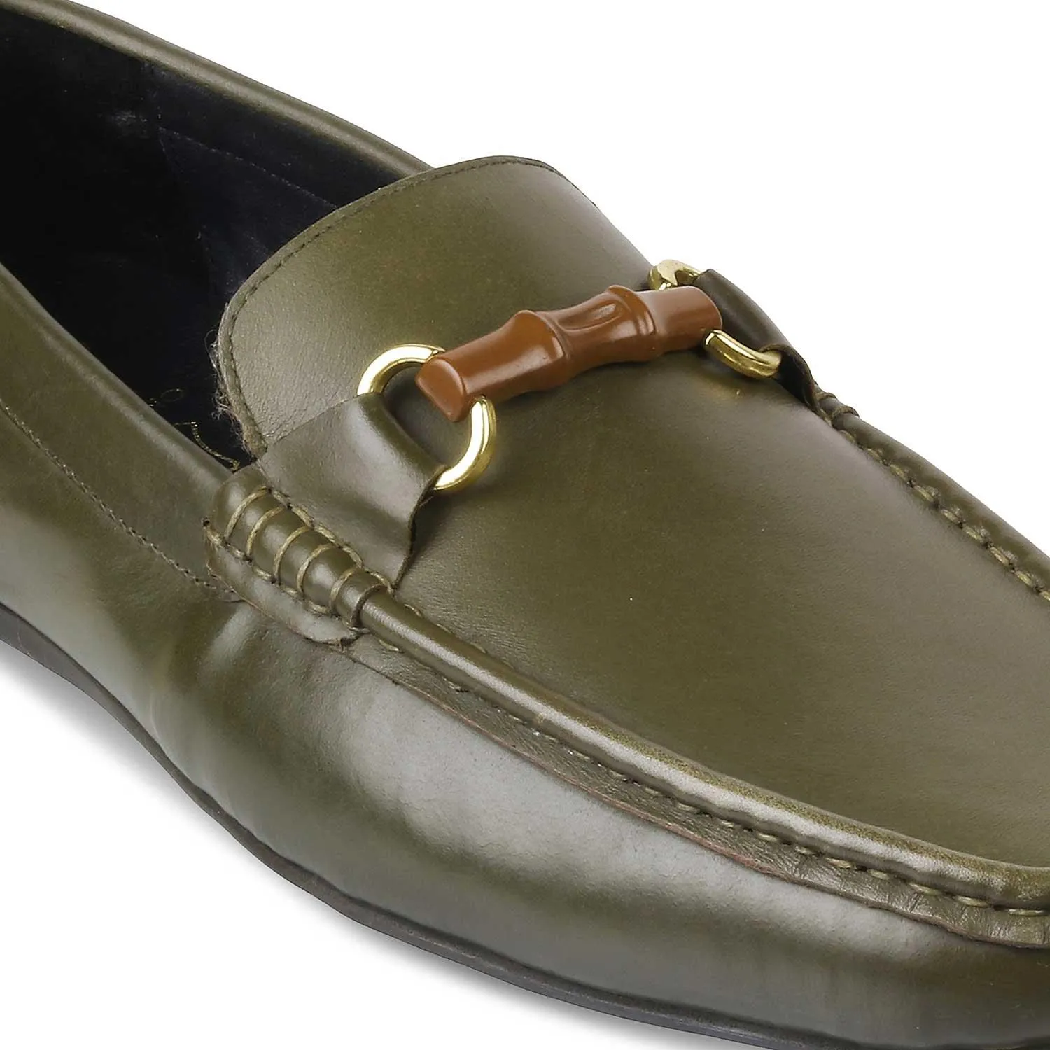 The Porter-2 Green Men's Leather Loafers Tresmode