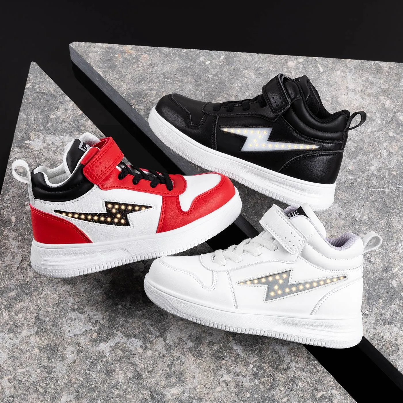 Unisex Red With Lights Hi-Top Sneakers Napa