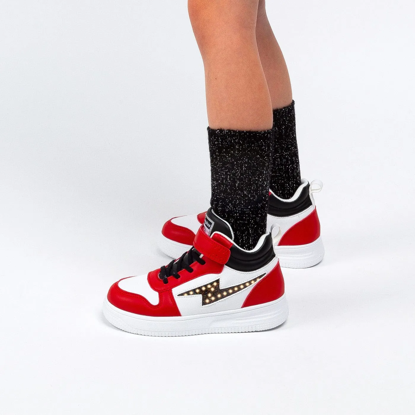 Unisex Red With Lights Hi-Top Sneakers Napa
