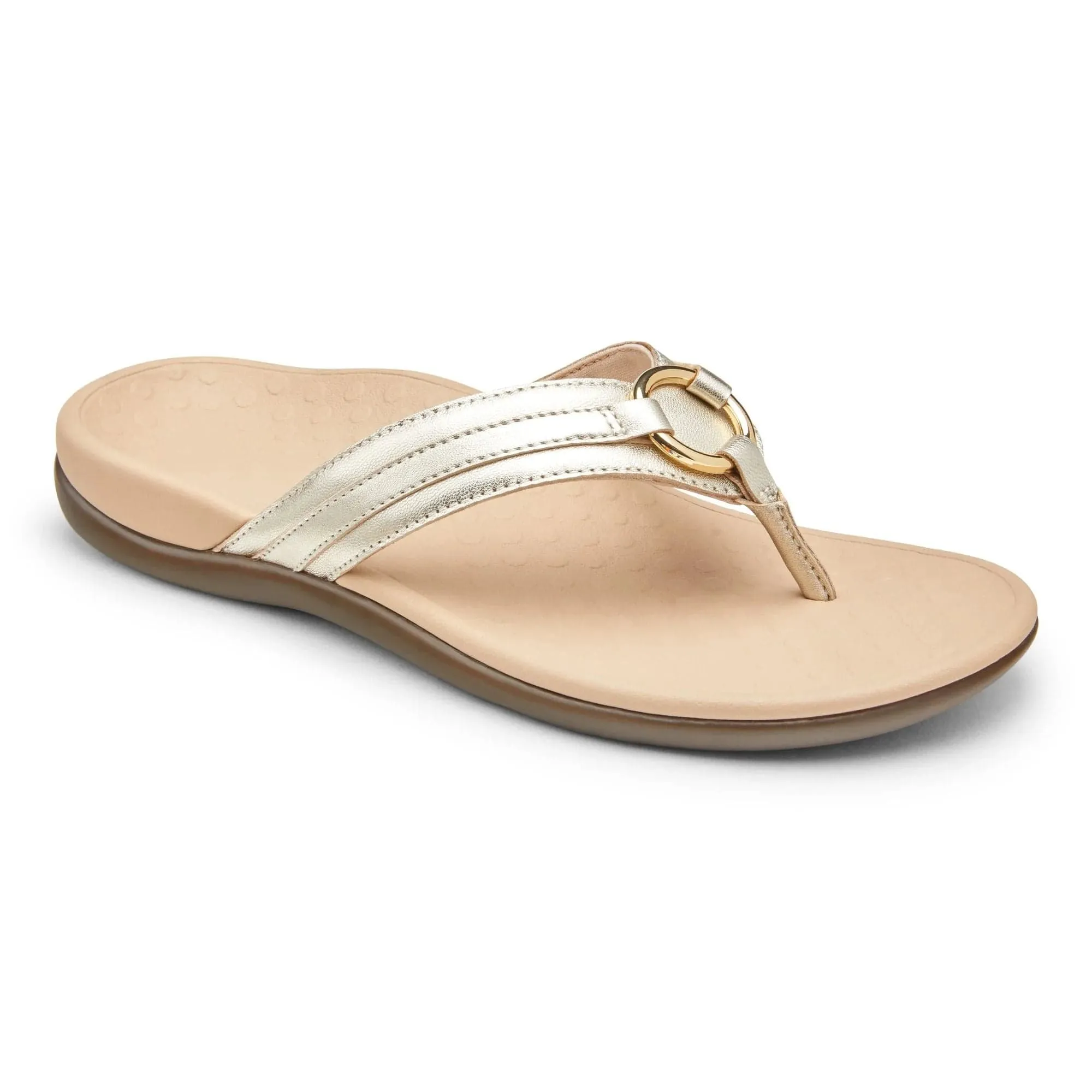 Vionic Women's Aloe Flip Flops- Champagne