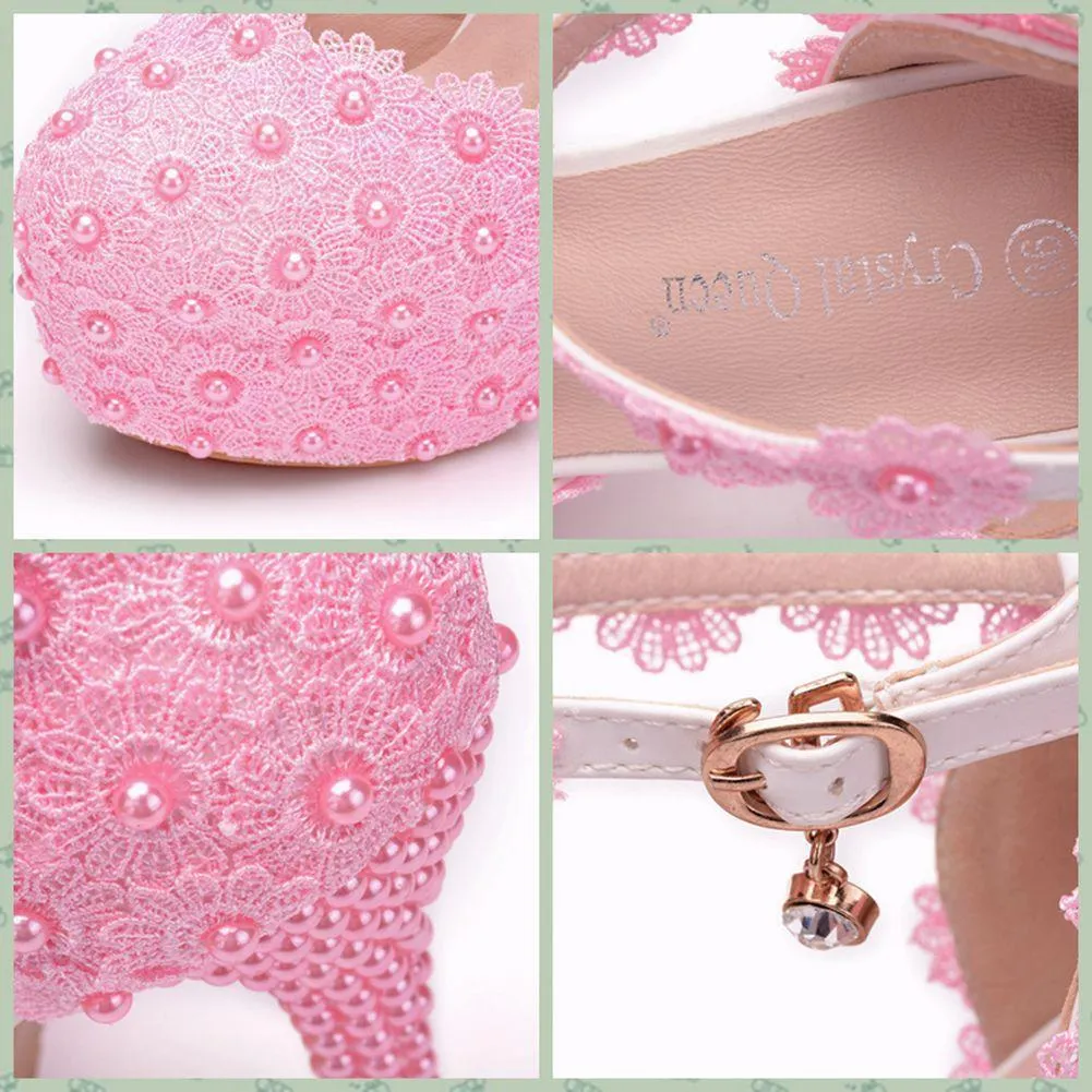 Wedding platform ankle strap stiletto heels