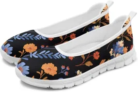 Women's Mesh Flats Shoes Breathable Slip on Shoes Casual Flats Comfortable Walking Shoes White Sole