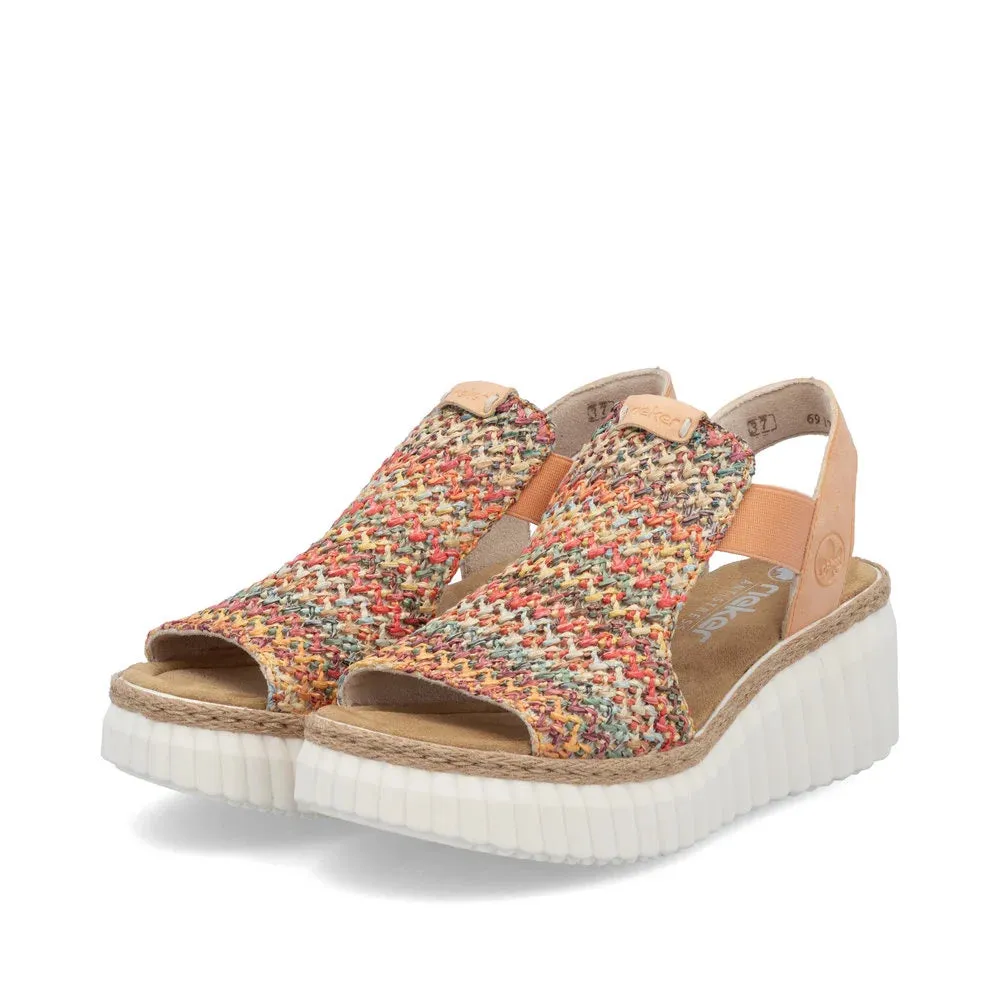Women's Rieker Multi-Colour Wedge Sandal