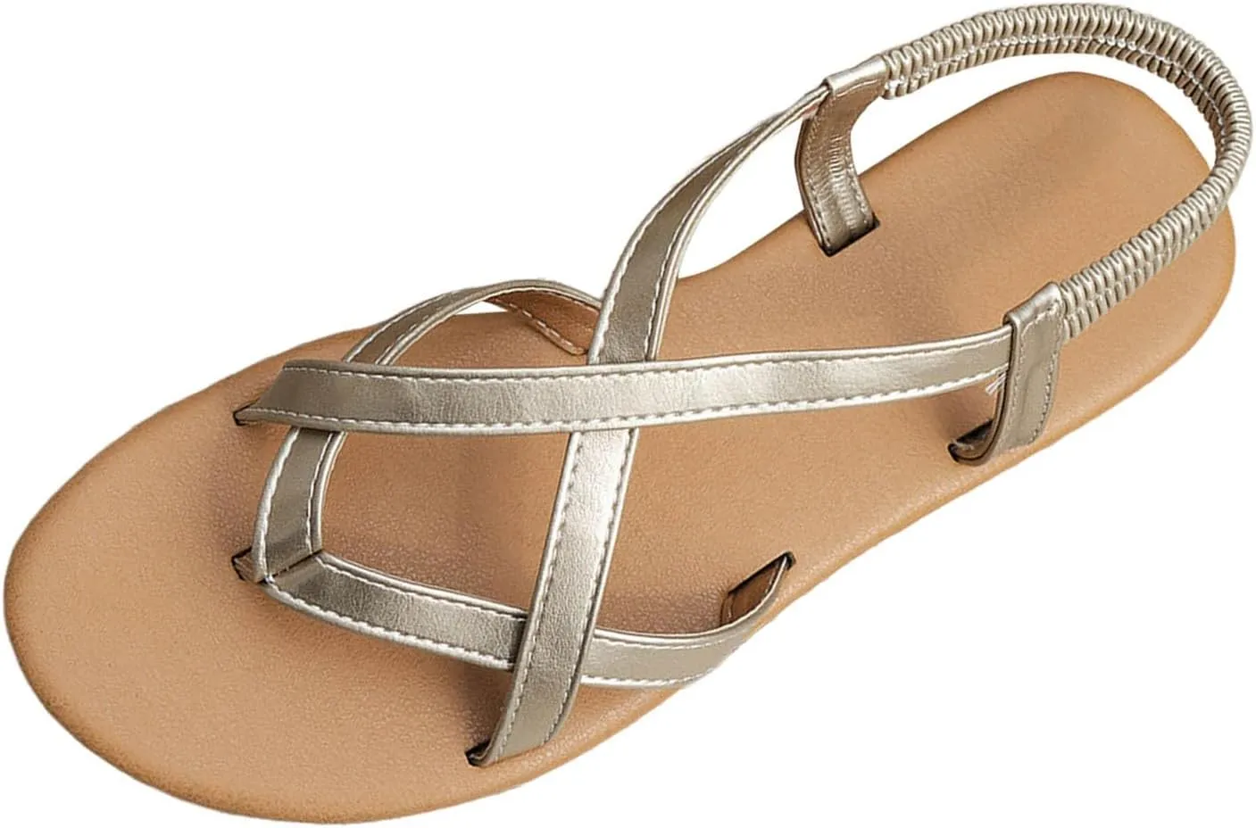 Womens Sandals Dressy Summer Flat Flip Flops 2025 Casual Comfortable Bohemian Fashion Slip-On Open Toe Sandals Comfortable Beach Vacation Travel Walking Party Dress Sandals