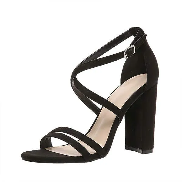 Women's Trendy Buckle High Heel Sandals 34090764C