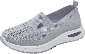 Women's Woven Orthopedic Breathable Soft Walking Tennis Shoes Womens Wide Feet Casual Work Shoes Walking Sneakers Slip On Tennis Shoe Trainers Shoe
