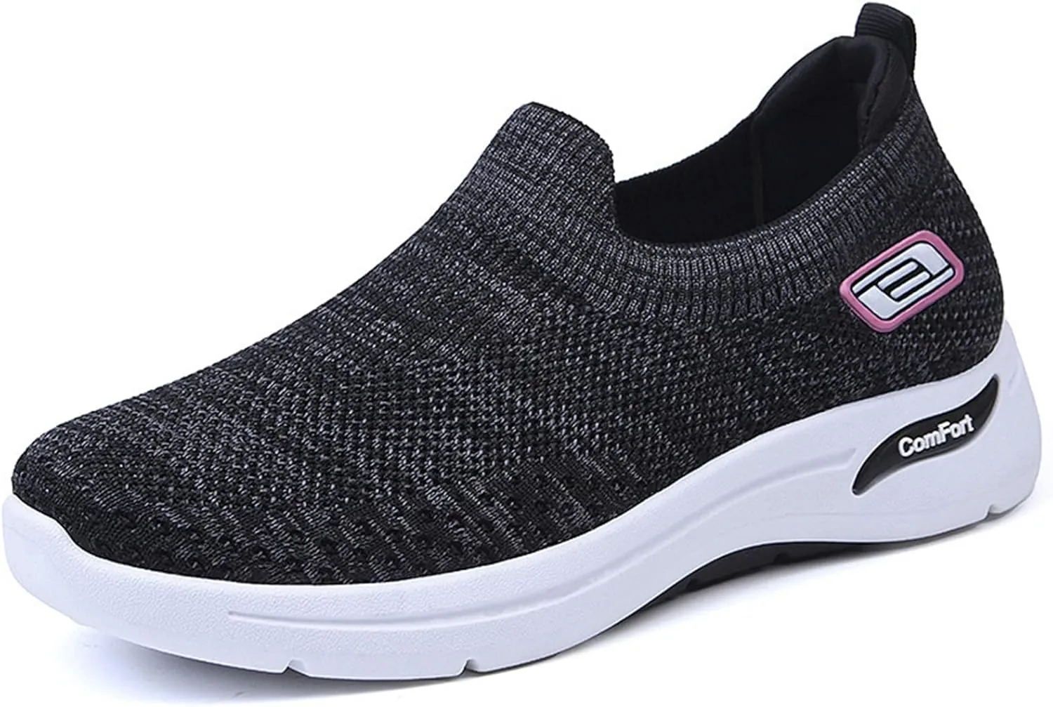 ZWRXW Orthopedic Sneakers for Women Summer Lightweight Casual Slip On Walking Shoes with Arch Support Breathable Soft Woven Shoe Non-Slip Mesh Up Footwear